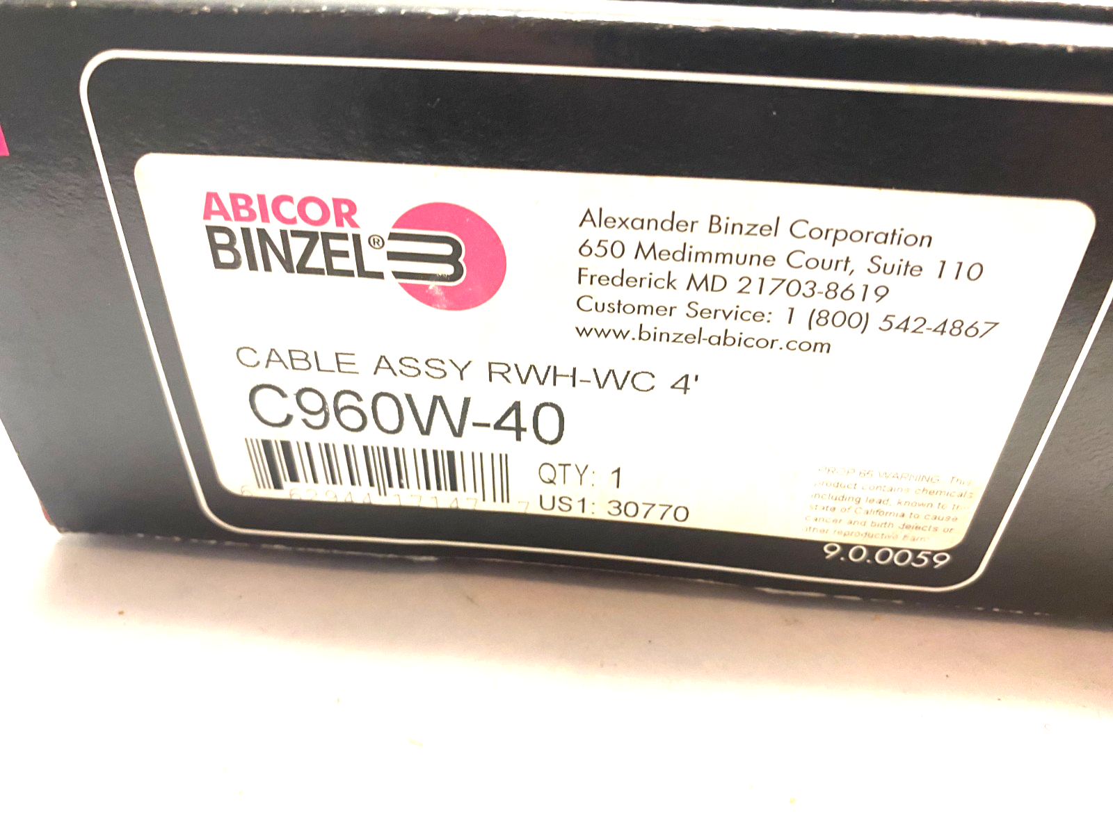 C960W-40 | Abicor Binzel Cable Assembly for Welding Torch - New – Open box - Maverick Industrial Sales