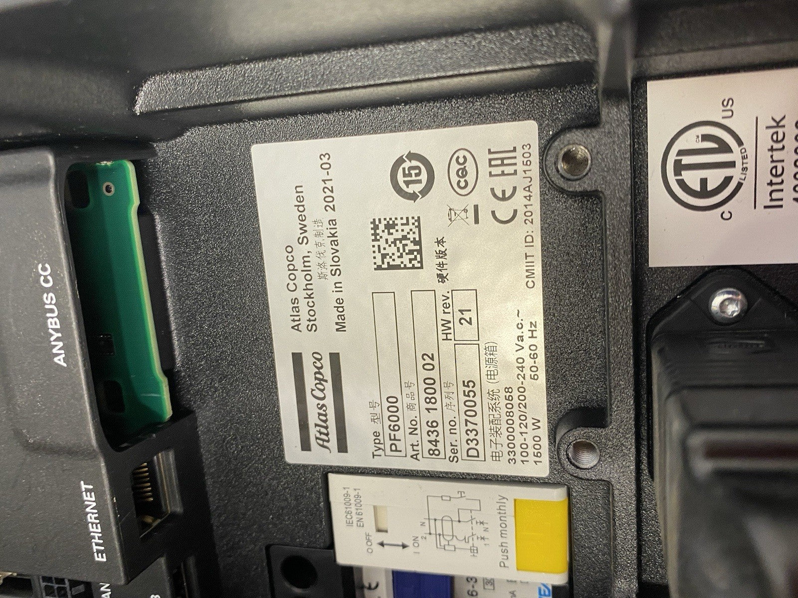 Atlas Copco 8436 1800 02 Power Focus PF6000 ServAid Controller NO TOOL CARD - Maverick Industrial Sales