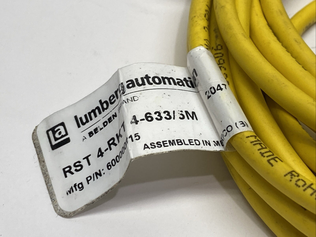 RST 4-RKT 4-633/5M, 600000815 | Lumberg Automation RST 4-RKT 4-633/5M Actuator Sensor Cable M/F M12 4-Pin 5m - Used - Maverick Industrial Sales
