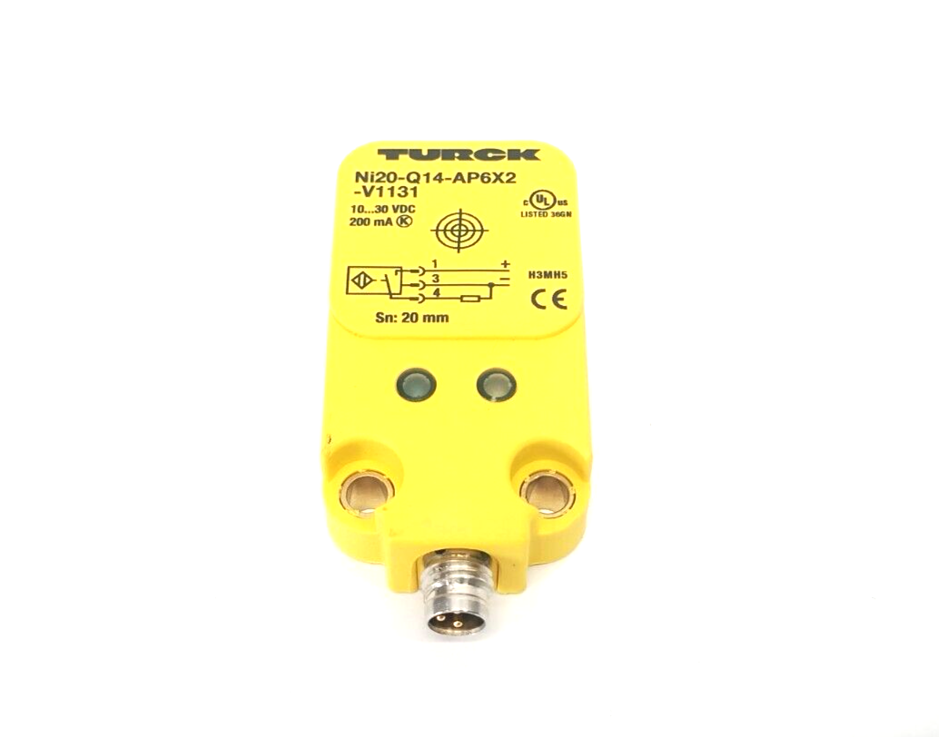Turck Ni20-Q14-AP6X2-V1131 Rectangular Inductive Sensor M8 Male 3-Pin 4690210 - Maverick Industrial Sales