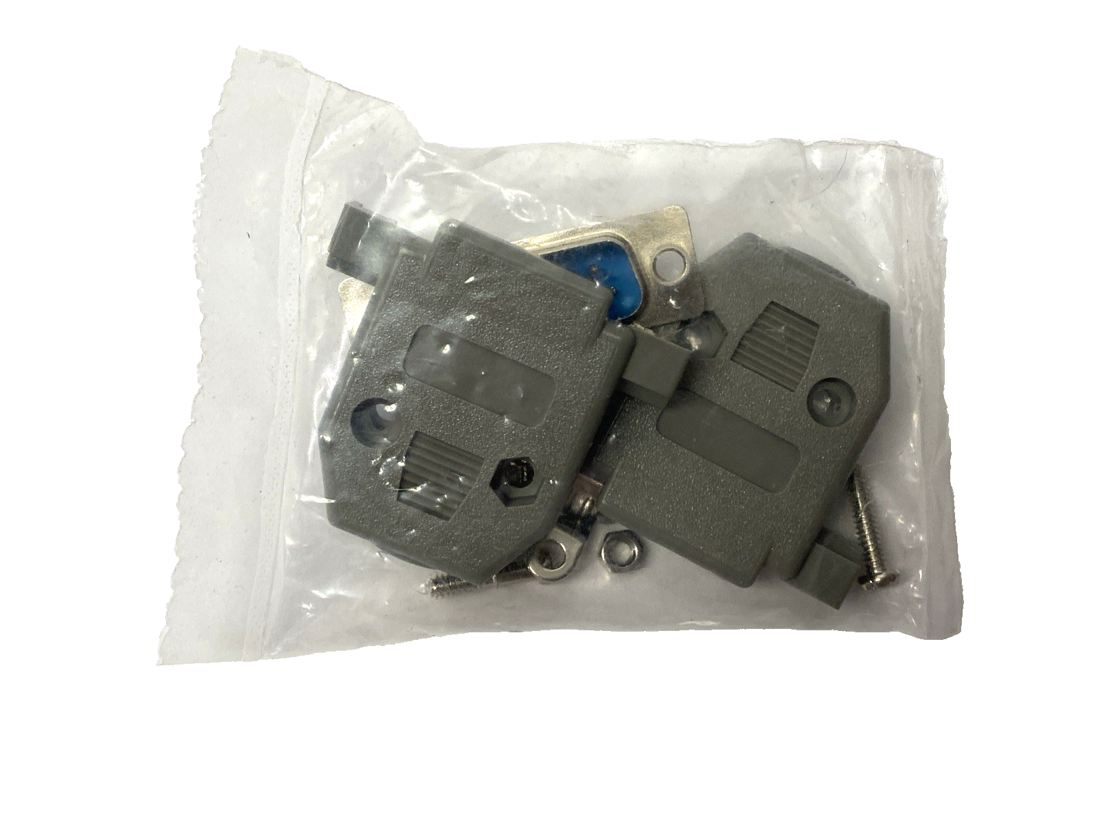 N/A | DB15 Female Connector w/ Gray Plastic Hood Kit LOT OF 3 - New - Maverick Industrial Sales