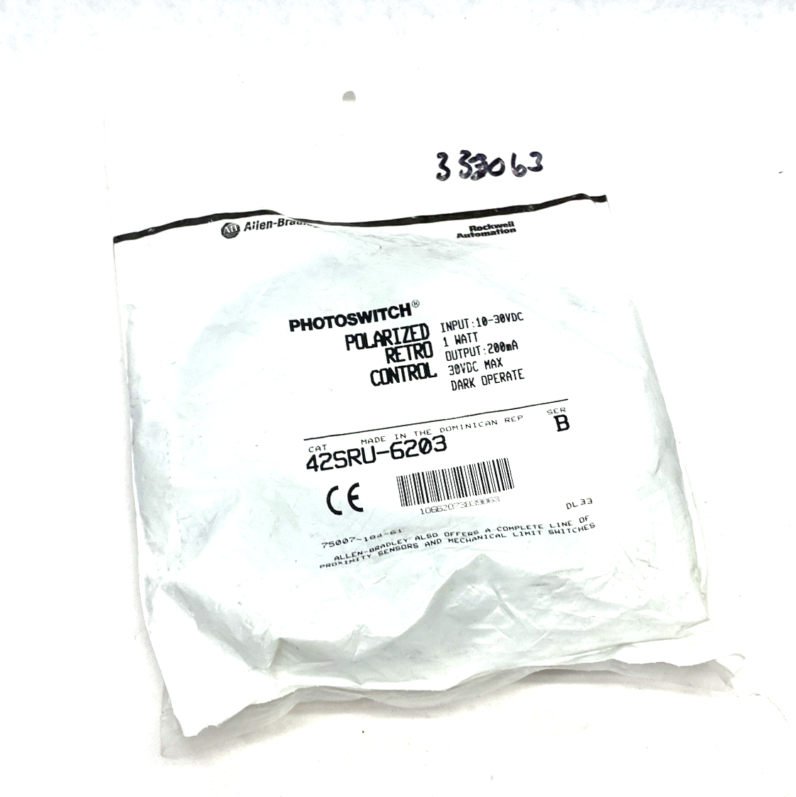 Allen Bradley 42SRU-6203 Ser. B PHOTOSWITCH Photoelectric Retro-Refl. Sensor - Maverick Industrial Sales