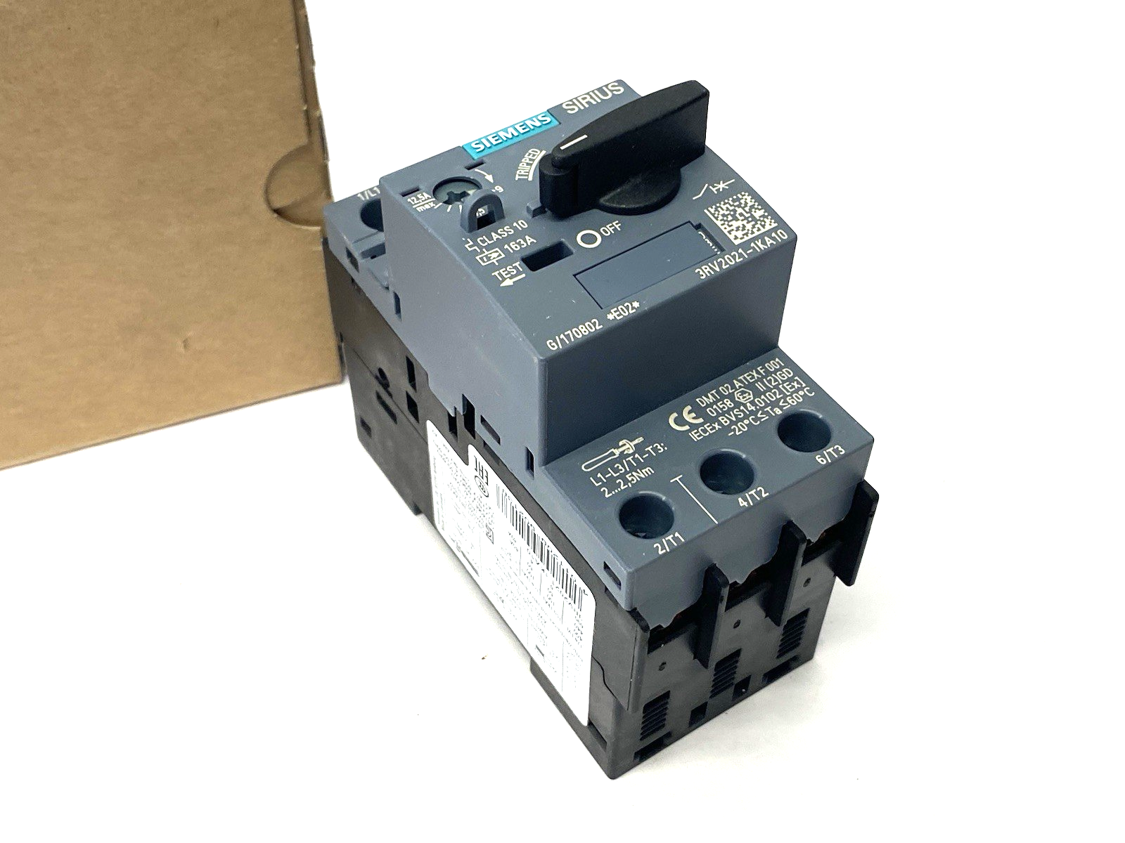 Siemens 3RV2021-1KA10 Circuit breaker Size S0 for Motor Protection 12.5A - Maverick Industrial Sales
