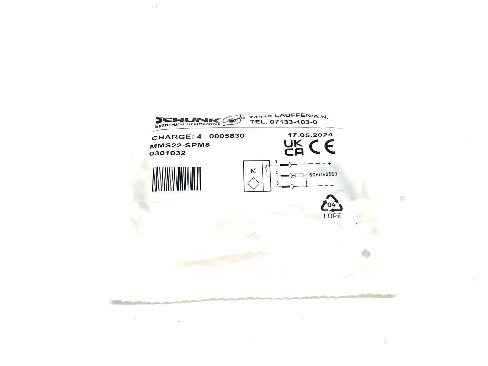 Schunk MMS22-SPM8 Electronic Magnetic Switch 0301032 - Maverick Industrial Sales