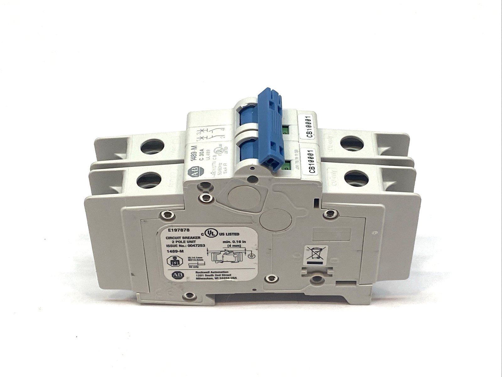 Allen Bradley 1489-M2C300 Ser. D 2 Pole Circuit Breaker ~480Y/277V 50/60Hz 30A - Maverick Industrial Sales