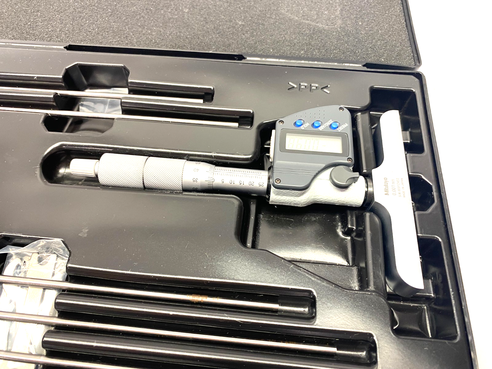 Mitutoyo 329-250-30 Digimatic Depth Micrometer w/ Interchangeable Length Rods - Maverick Industrial Sales