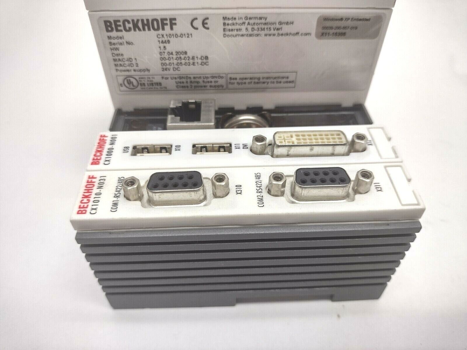 Beckhoff CX1010-0121 CPU Module with CX1100-0002 Power Supply - Maverick Industrial Sales