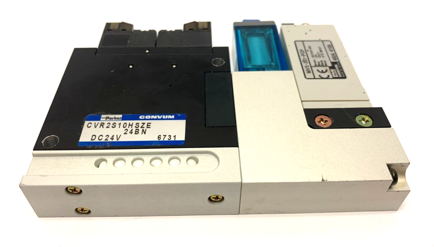 Parker Convum CVR2S10HSZE 24BN Vacuum Generator w/ MVS-201-PCP Pressure Sensor - Maverick Industrial Sales
