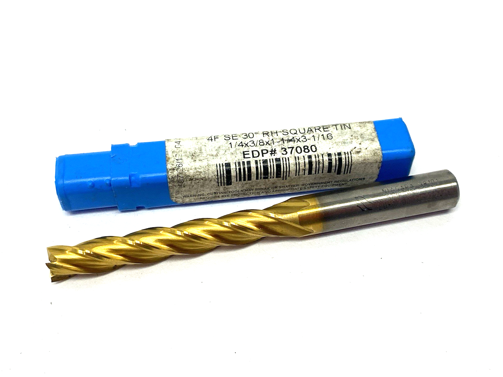 37080 | Niagara Cutter Square End Mill 4-Flute SE 30° 1/4 x 3/8 x 1-1/4 x 3-1/16 - New – Open box - Maverick Industrial Sales