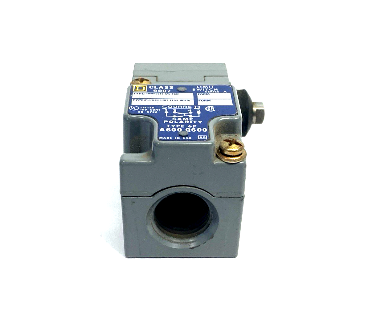9007 C52G | Square D Snap Action Limit Switch 600V 10A Type 6P A600 Q600 - New – Open box - Maverick Industrial Sales