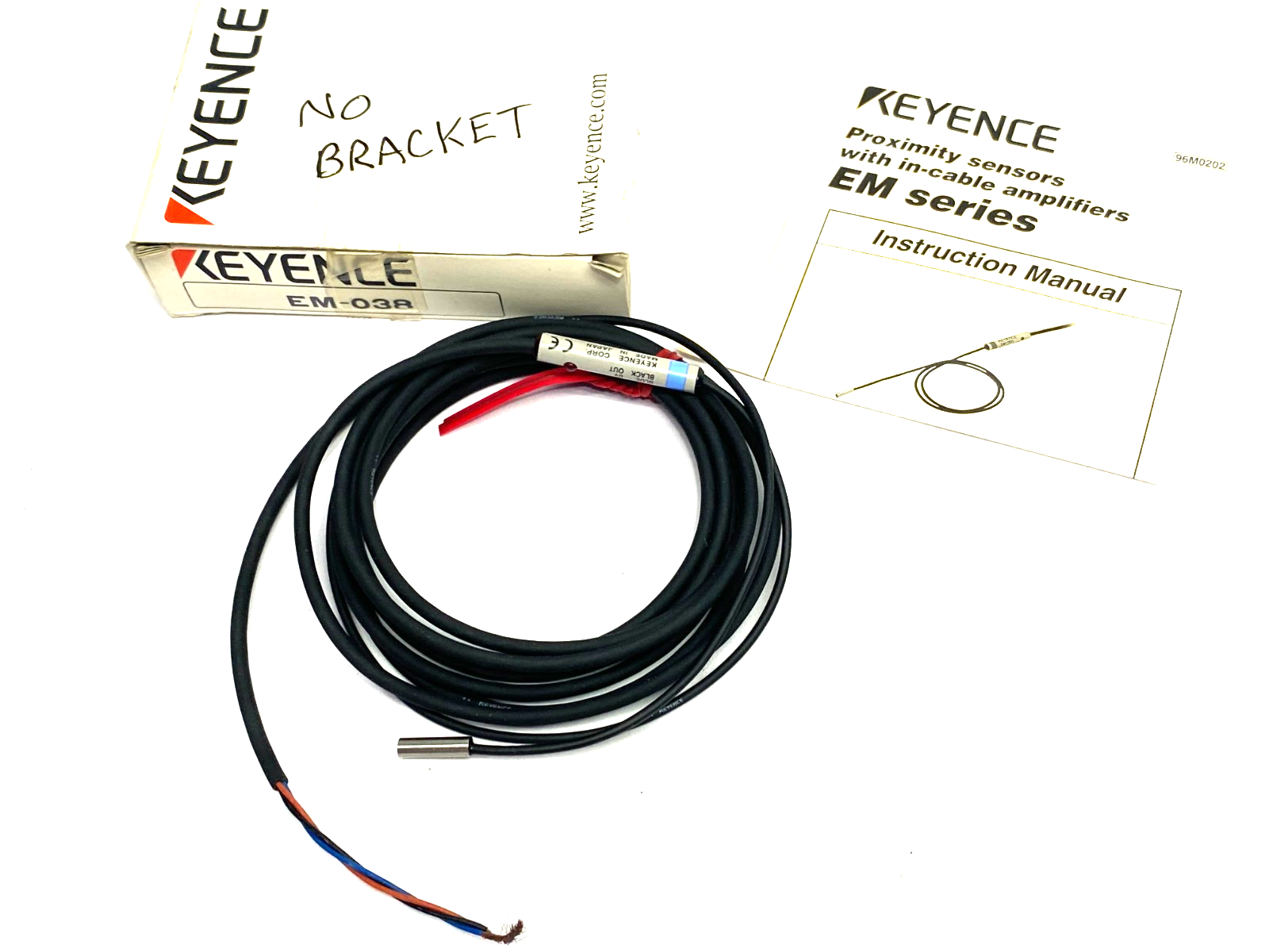 Keyence EM-038 Proximity Sensor Main Unit, Shielded Type, f3.8, NPN, NO BRACKET - Maverick Industrial Sales