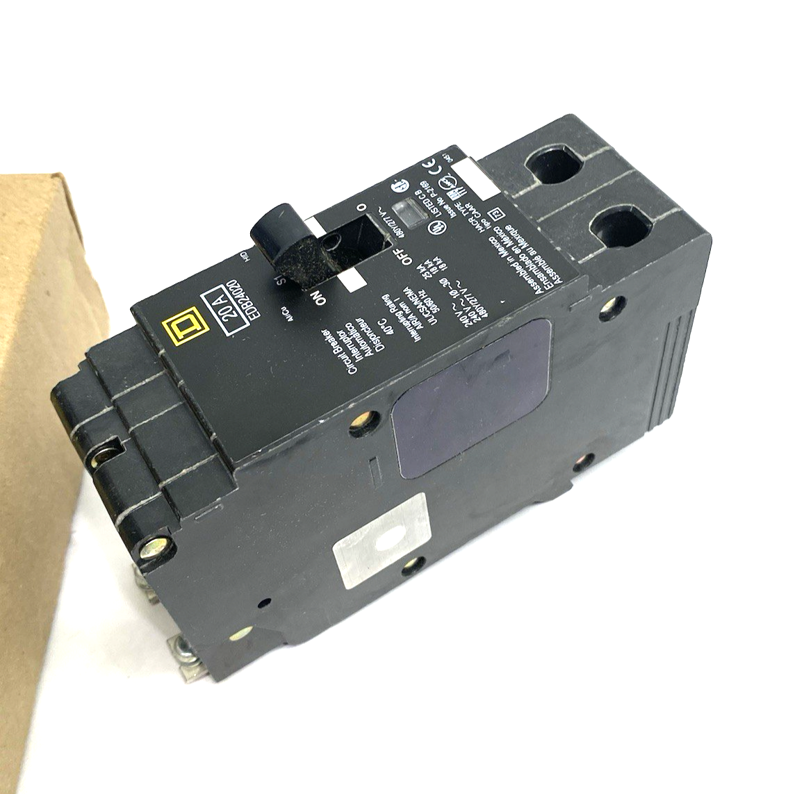 Square D EDB24020 Mini Circuit Breaker, E-Frame, 20A, 2 pole Bolt-on TAA - Maverick Industrial Sales