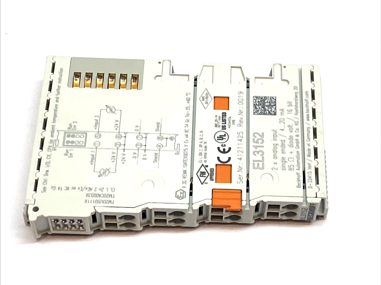 EL3152 | Beckhoff EtherCAT Terminal 2‑Ch Analog Input - Used - Maverick Industrial Sales