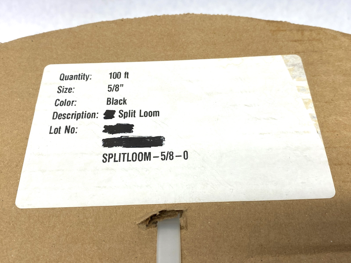 Split Wire Loom Tubing 5/8", Black 50' SPOOL - Maverick Industrial Sales