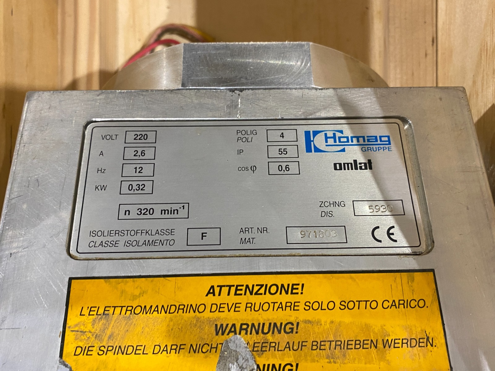 Homag 971803 Banding Head 220V 2,6A IP55 - Used - Maverick Industrial Sales