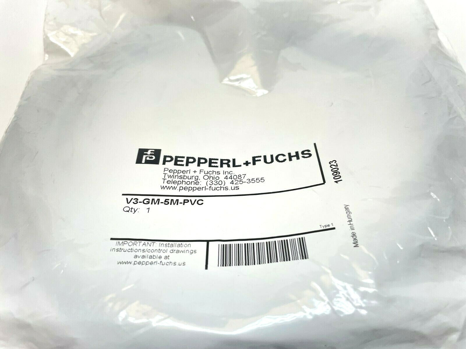 Pepperl+Fuchs V3-GM-5M-PVC Female Cordset Single-Ended M8 Straight A-Coded 3-Pin - Maverick Industrial Sales