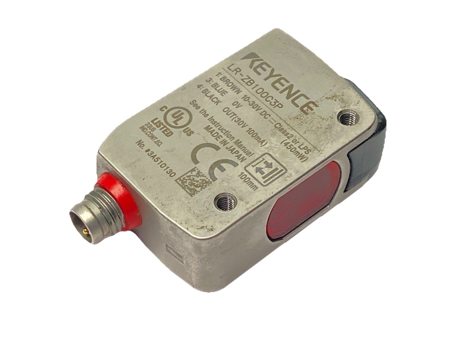 Keyence LR-ZB100C3P Self-Contained CMOS Laser Sensor Rectangular M8 Connector - Maverick Industrial Sales