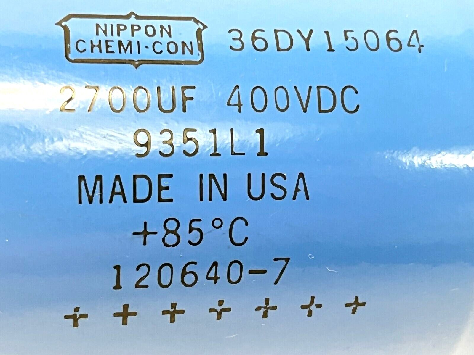 Nippon Chemi-Con 36DY15064 Capacitor 2700UF 400VDC - Maverick Industrial Sales