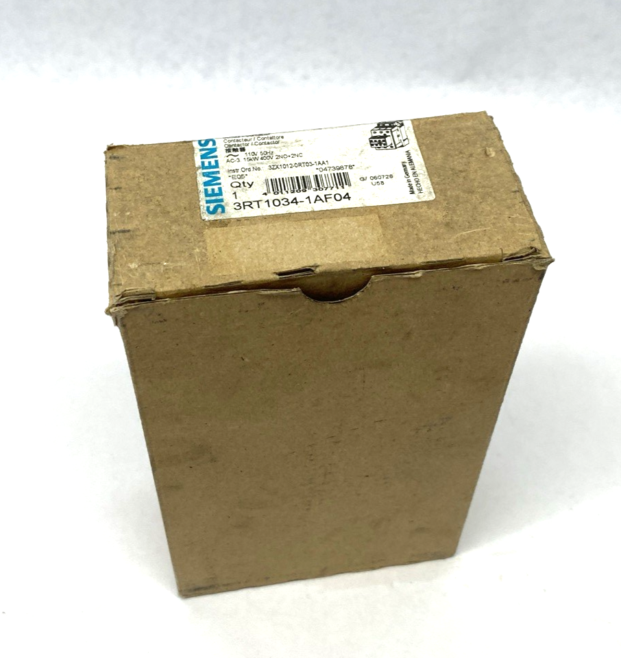 Siemens 3RT1034-1AF04 SIRIUS Power Contactor AC-3 15 KW/400V AC - Maverick Industrial Sales
