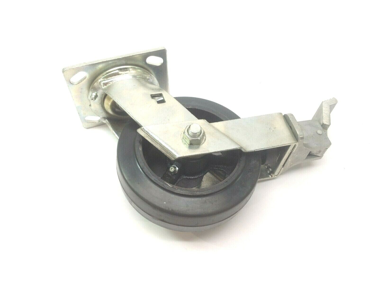 Empire Caster 6X2 Rubber on Iron Swivel Caster with Locking Brake Medium Heavy - Maverick Industrial Sales