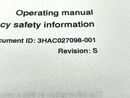 ABB 3HAC027098-001 Rev. S Emergency Safety Information Manual - Maverick Industrial Sales