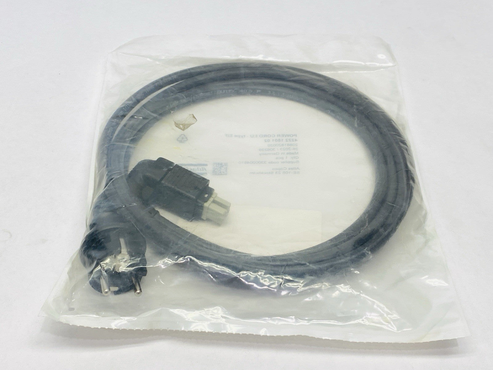 Atlas Copco 4222 1801 02 EU Power Cord - Maverick Industrial Sales