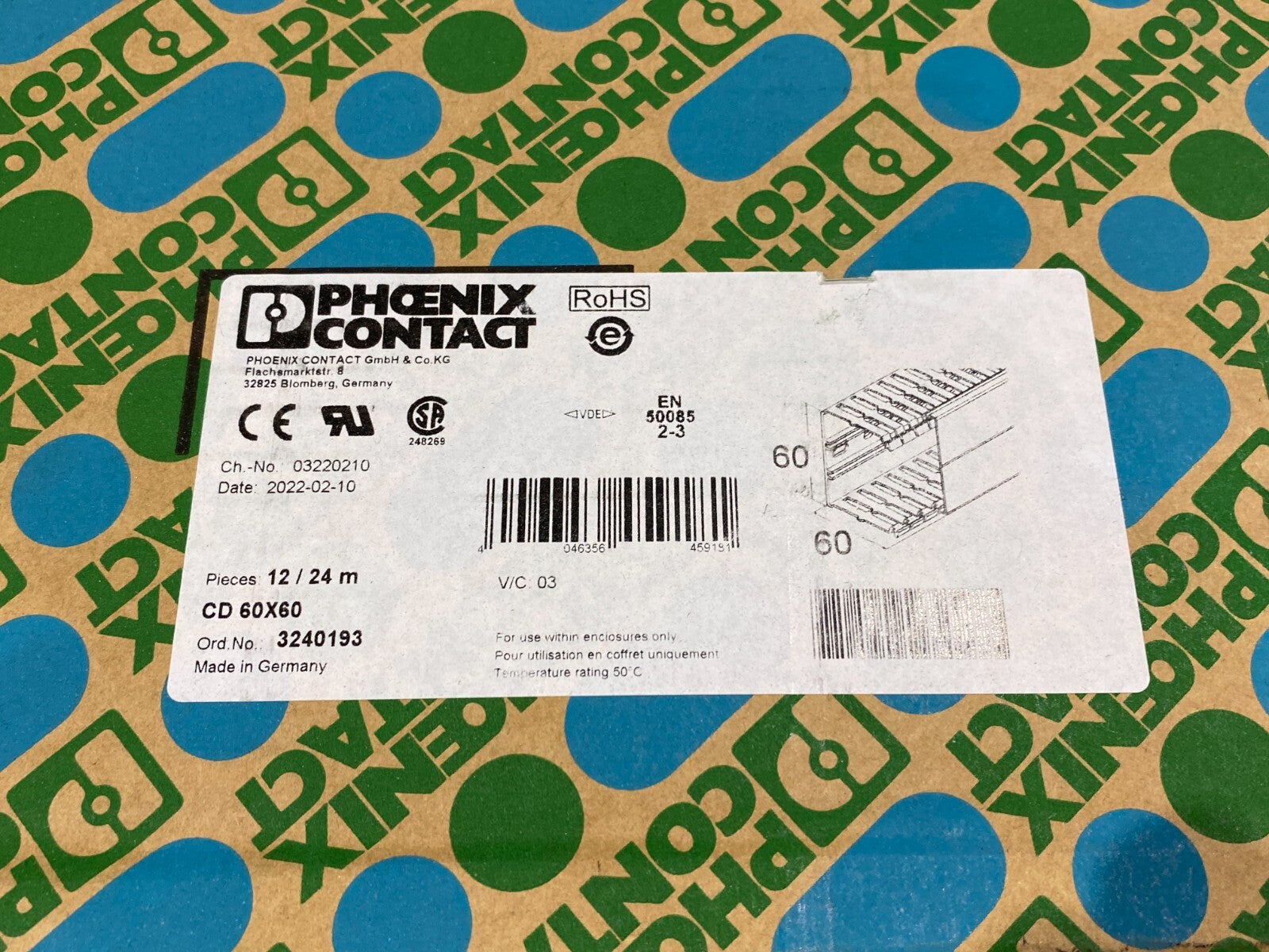 Phoenix Contact 3240193 Wire Channel Cable Duct Gray CD 60X60 BOX OF 12 - Maverick Industrial Sales