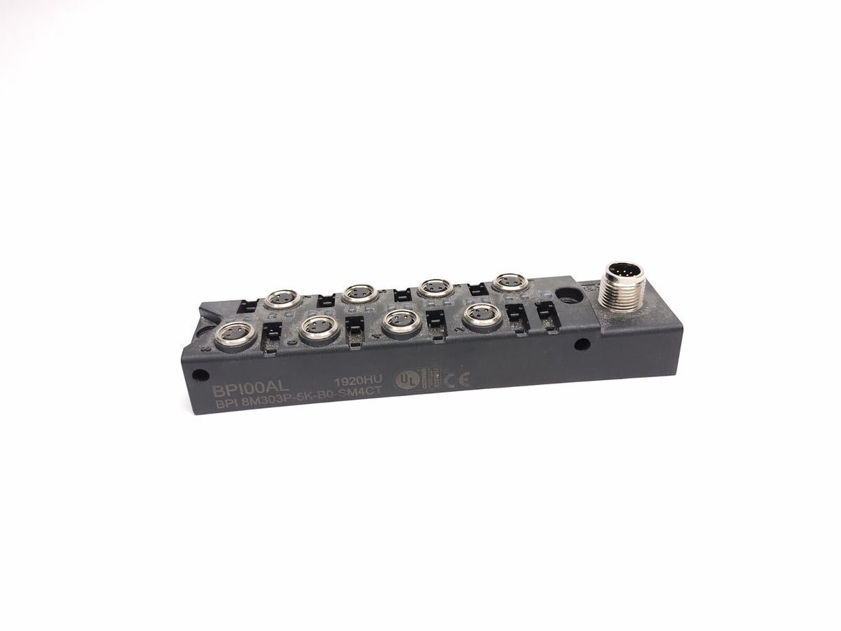 BPI 8M303P-5K-B0-SM4CT, BPI00AL | Balluff BPI00AL 8-Port Junction Block 10-30VDC BPI 8M303P-5K-B0-SM4CT - Used - Maverick Industrial Sales