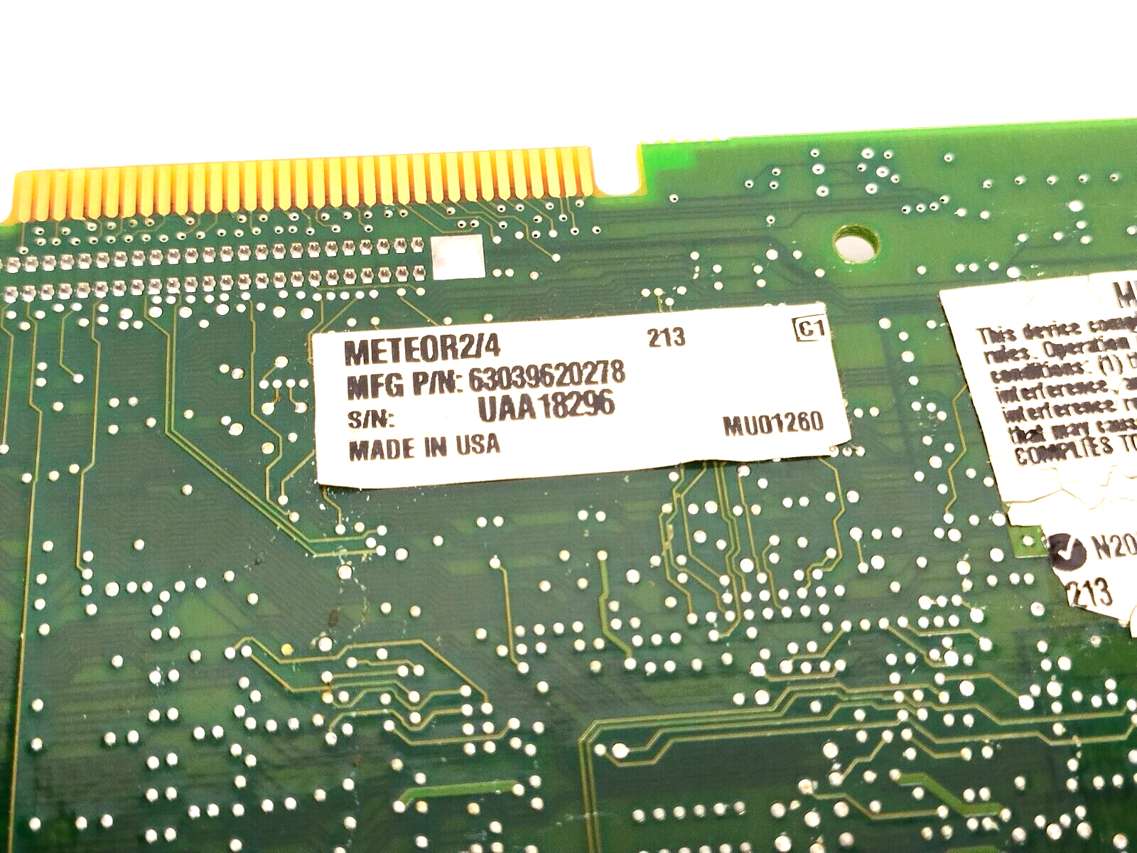 Matrox 63039620278 Meteor 2/4 Board 750-0203 Rev. A - Maverick Industrial Sales