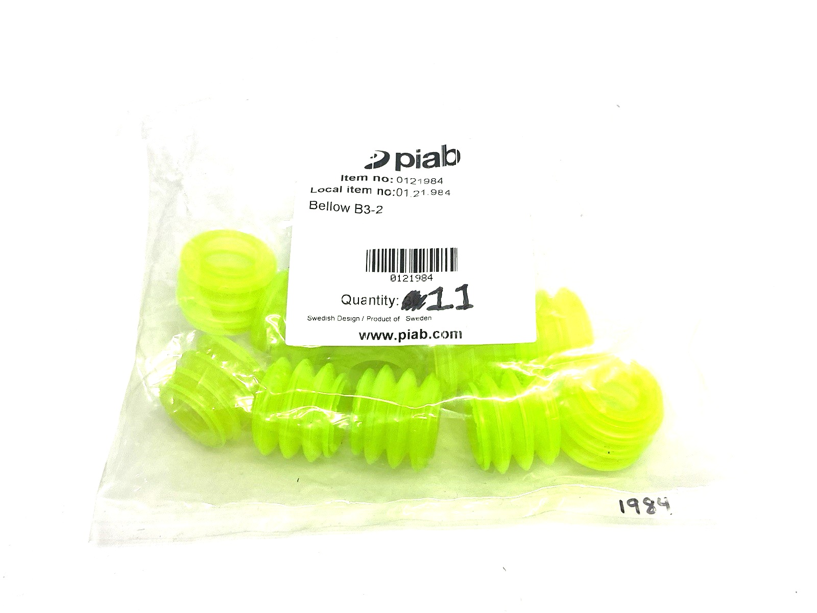 0121984 | Piab Vacuum Bellow Yellow B3-2 PKG OF 11 - New – Open box - Maverick Industrial Sales