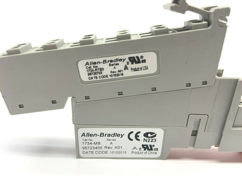 Allen Bradley 1734-MB Ser A I/O Mounting Base w/ 1734-RTB3 Terminal Block - Maverick Industrial Sales