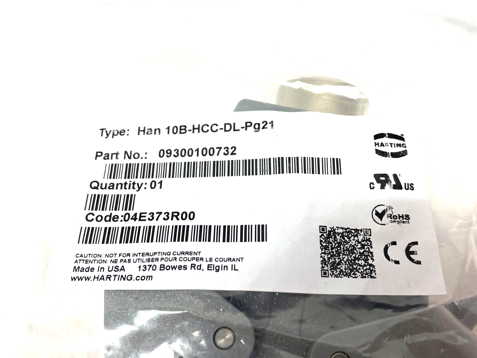 Harting 09300100732 Heavy Duty Hood Coupler Han 10B-HCC-DL-Pg21 - Maverick Industrial Sales