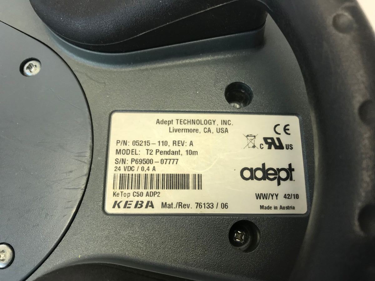 05215-110, Model T2 | Adept Model T2 Teach Pendant, 05215-110 Rev. A, KEBA KeTop C50 ADP2, Robot - For parts or not working - Maverick Industrial Sales