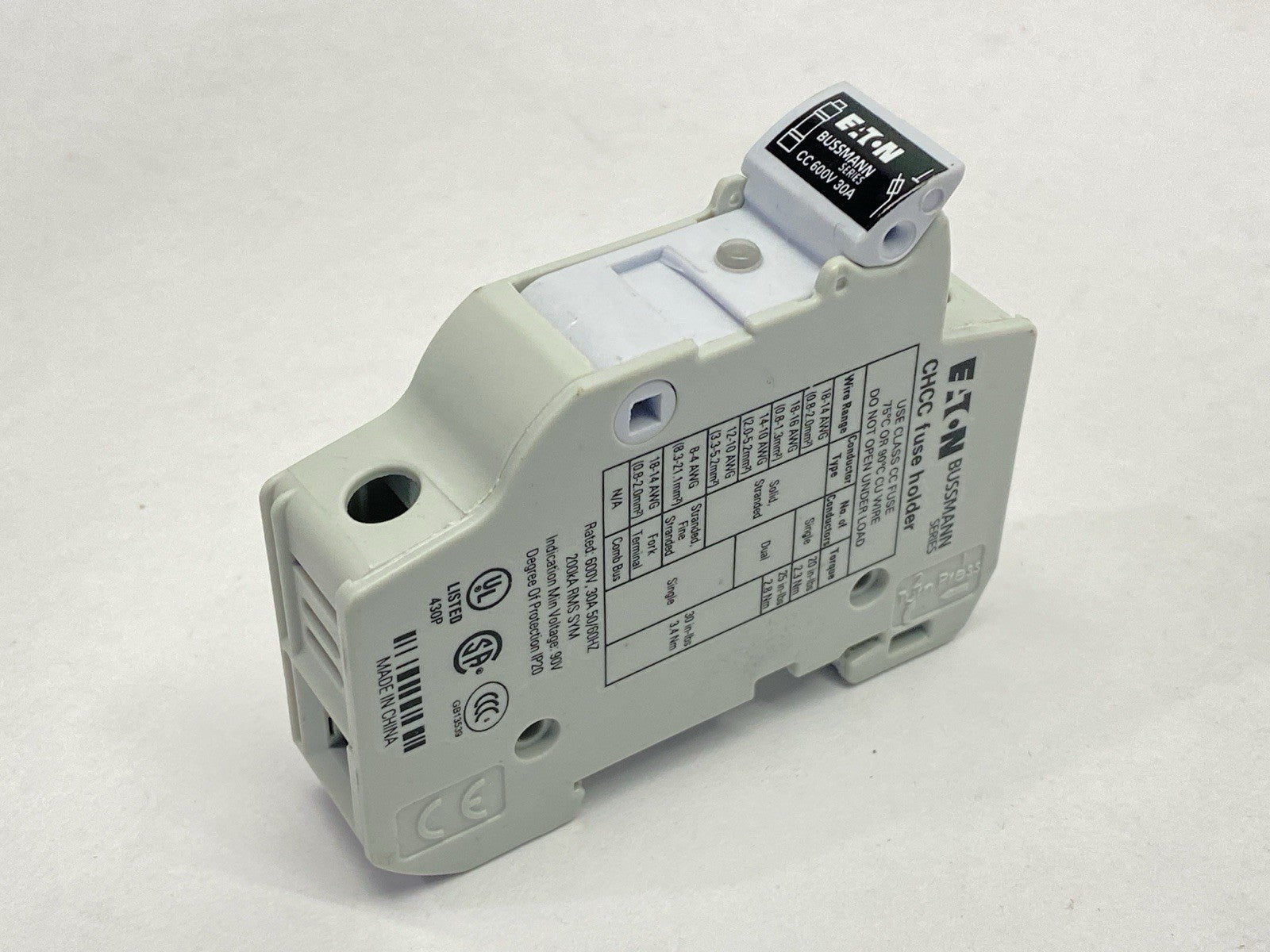 CHCC1DIU | Eaton Bussmann Modular Fuse Holder With Indicator 1P 30A - Used - Maverick Industrial Sales