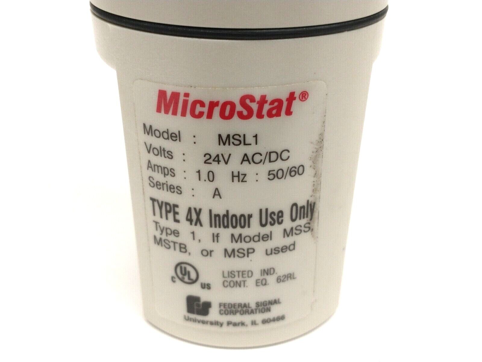 MicroStat MSL1-024R Ser. A Red Status Indicator Stack Light 24V AC/DC 1A - Maverick Industrial Sales