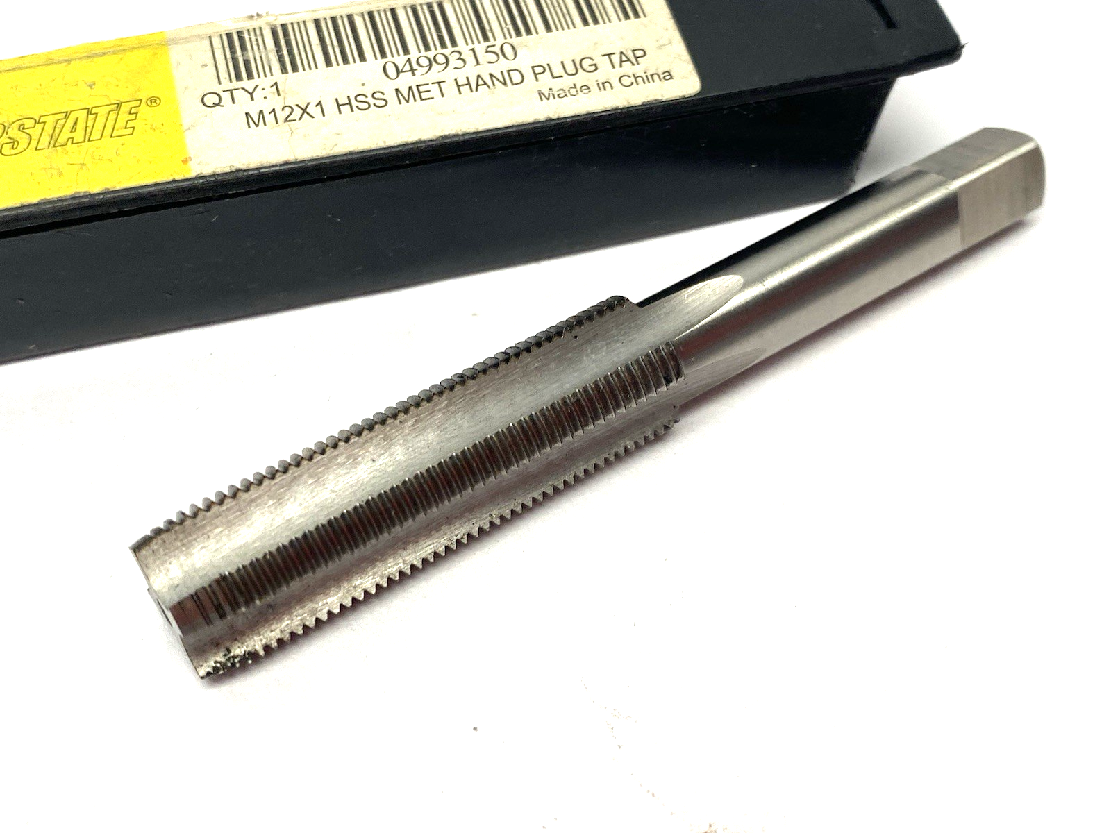 Interstate 04993150 Straight Flute Tap: M12x1 Metric Fine, 4 Flute, Plug Chamfer - Maverick Industrial Sales