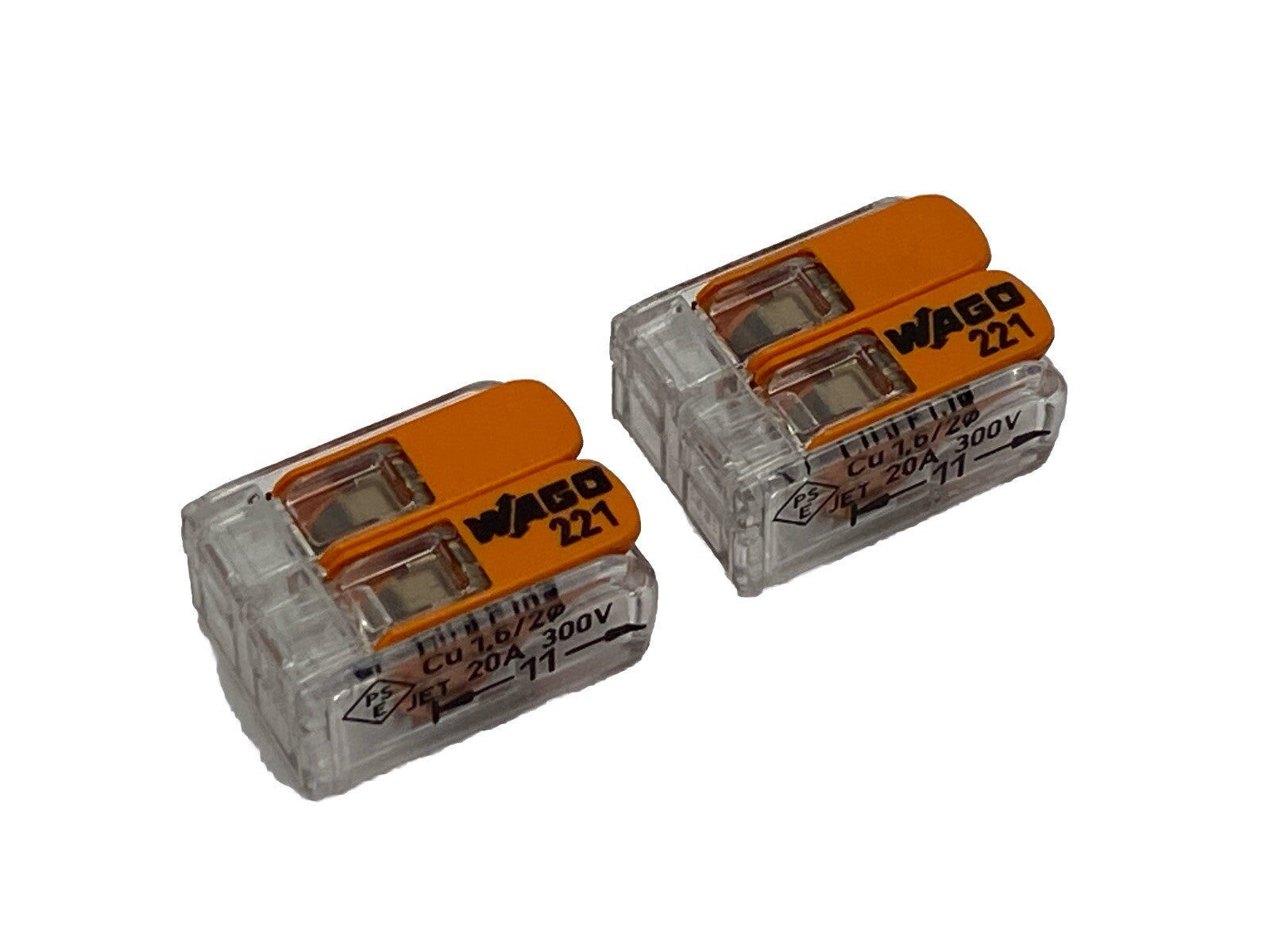 Wago 221-412 2-Conductor Splicing Lever Nut Connector 24-12AWG 32A 450V LOT OF 2 - Maverick Industrial Sales