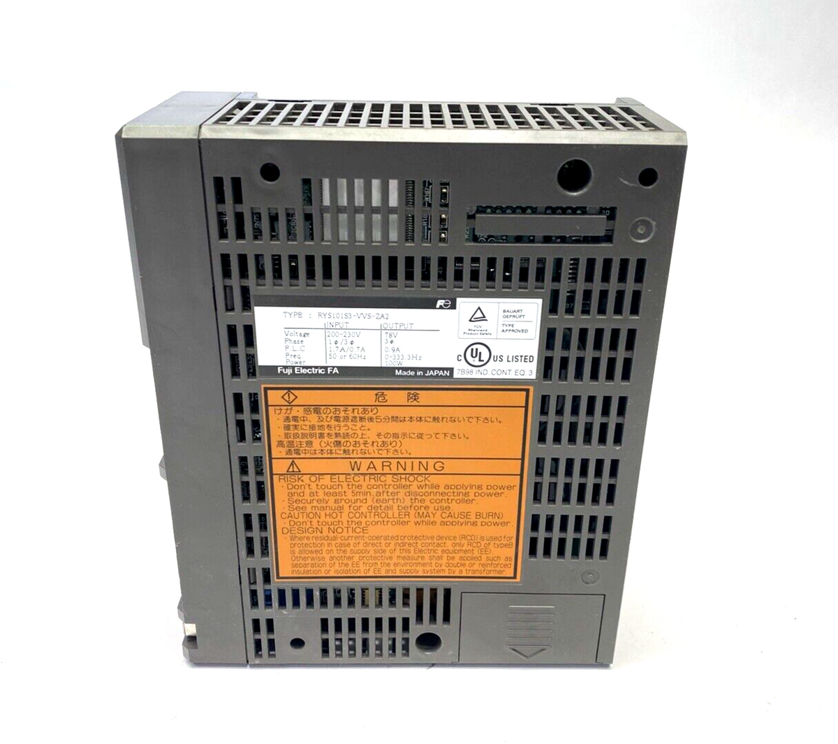 RYS101S3-VVS-ZA2 | Fuji Electric FALDIC Servo Drive 3PH 100W 0.9A 200-230VAC - Used - Maverick Industrial Sales