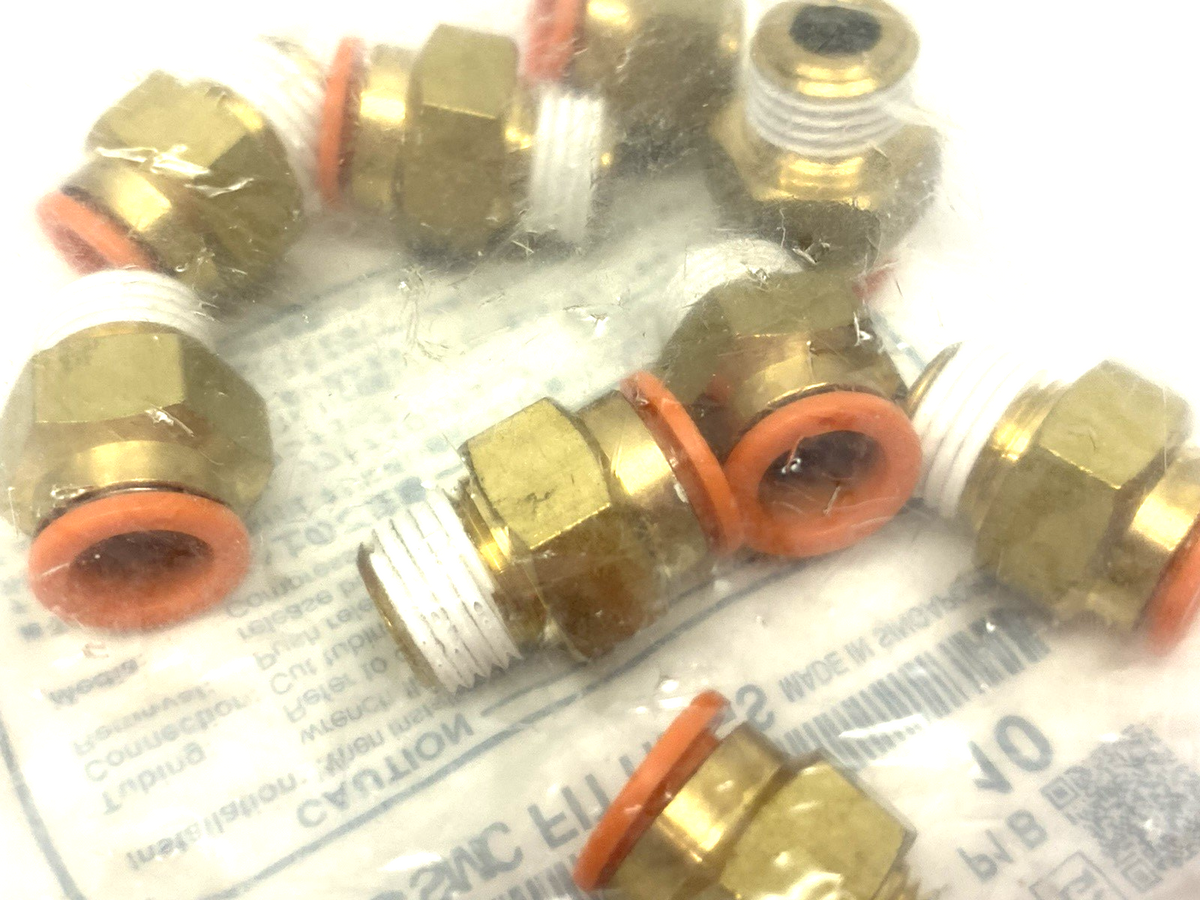 KQ2H11-35AS | SMC Male Push-to-Connect Fitting, 3/8" In Tube 1/4" NPT, 10-PACK - New - Maverick Industrial Sales