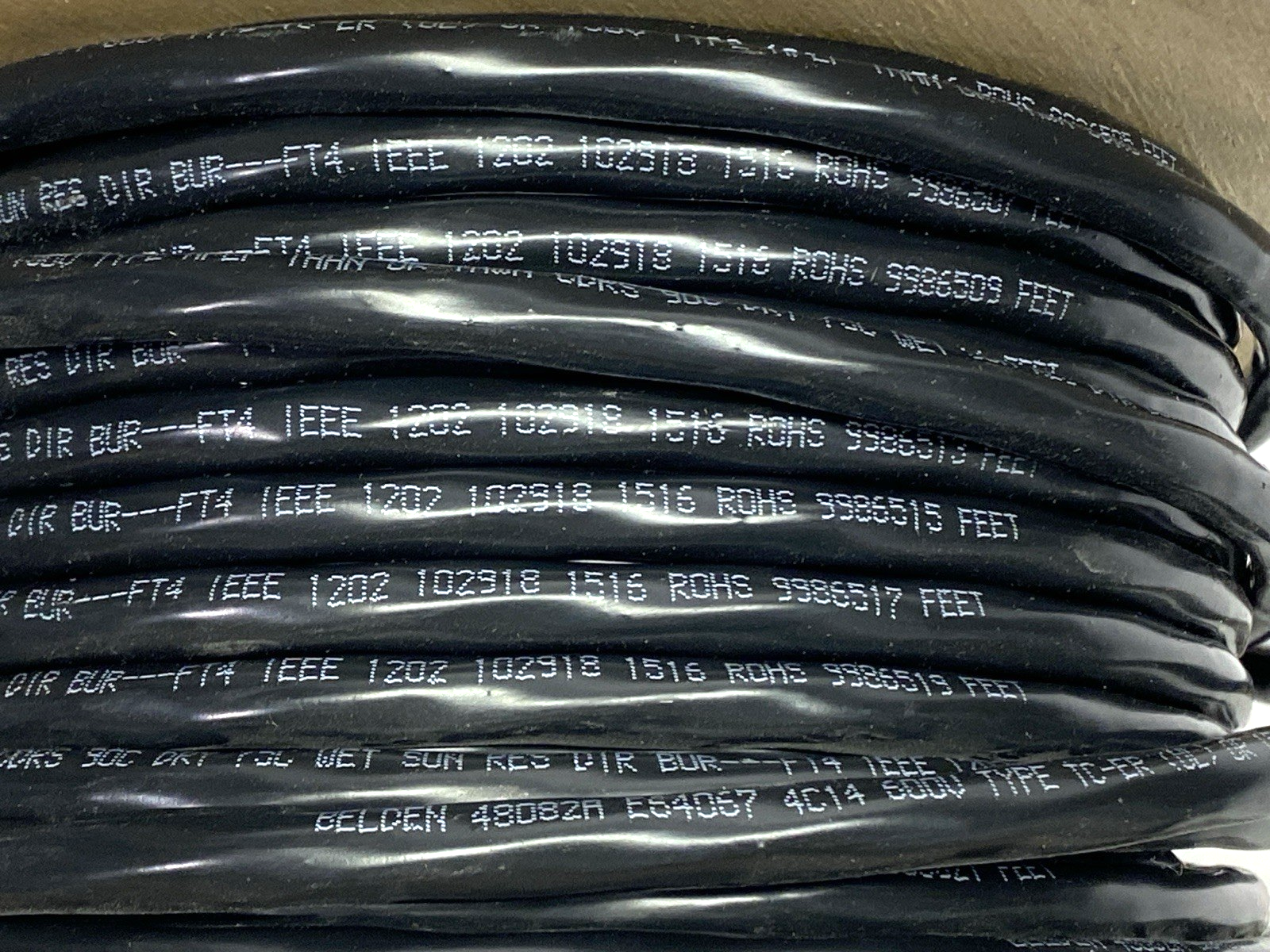48082A | Belden Tray & TC Cable Blk PVC Jkt 4-Conductor 14AWG 600V SPOOL OF 120' - New – Open box - Maverick Industrial Sales