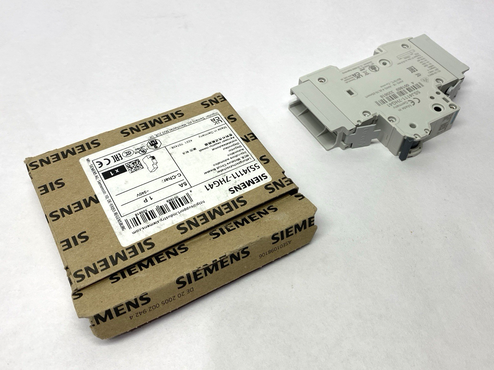 Siemens 5SJ4111-7HG41 Miniature Circuit Breaker 1-Pole C-Trip 240V 14kA 5A - Maverick Industrial Sales