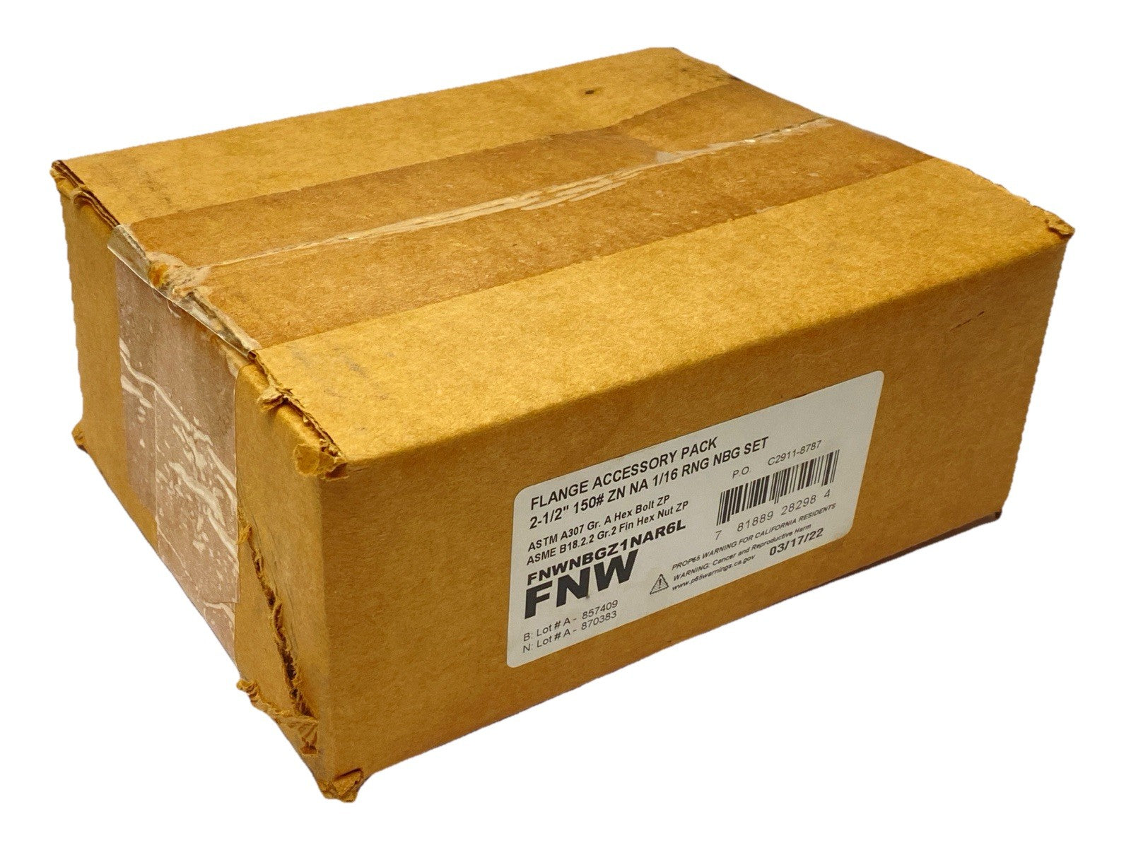 FNWNBGZ1NAR6L | Flange Accessory Pack 2-1/2" 150# ZN NA 1/16 RNG NBG SET - New - Maverick Industrial Sales