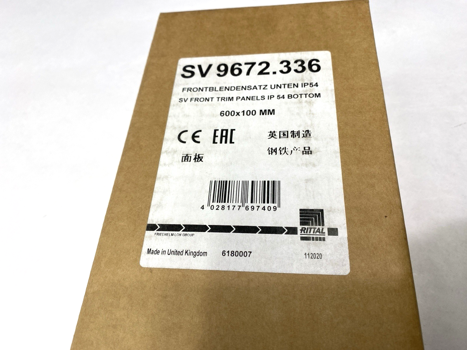 Rittal SV 9672.336 Front Trim Panel Bottom for TS IP54 600x100mm - Maverick Industrial Sales