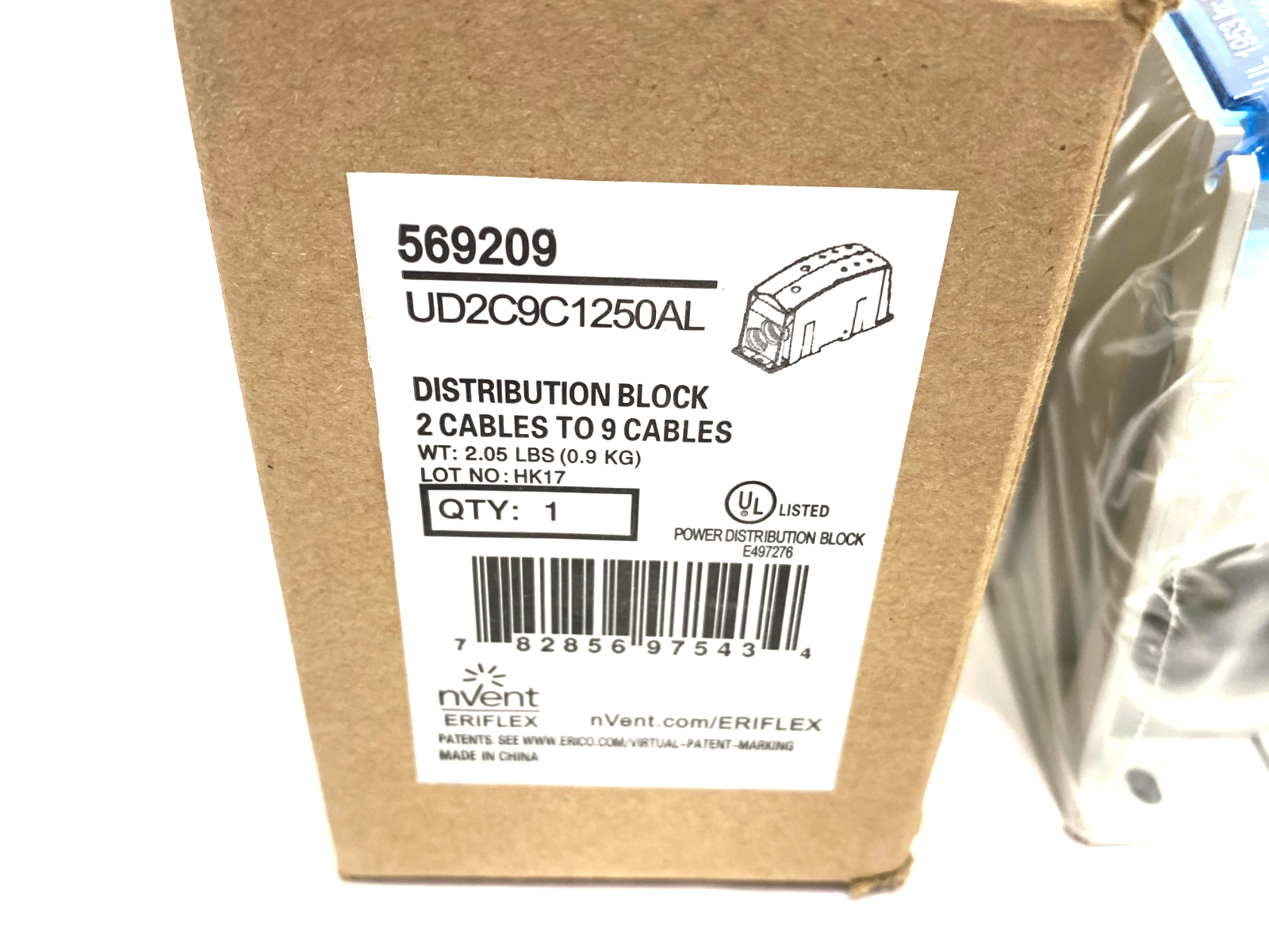 569209 | nVent Eriflex Power Distribution Block 2 Cables to 9 Cables UD2C9C1250AL - New - Maverick Industrial Sales