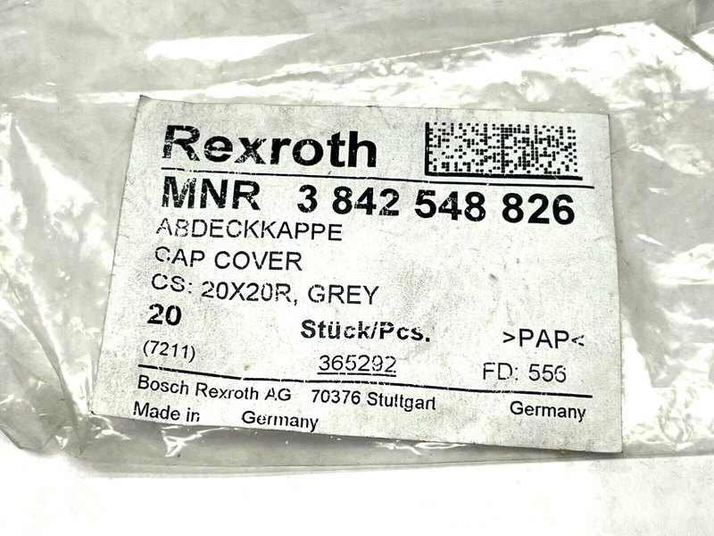 Bosch Rexroth 3842548826 Cover Cap 20x20 LOT OF 22 - Maverick Industrial Sales