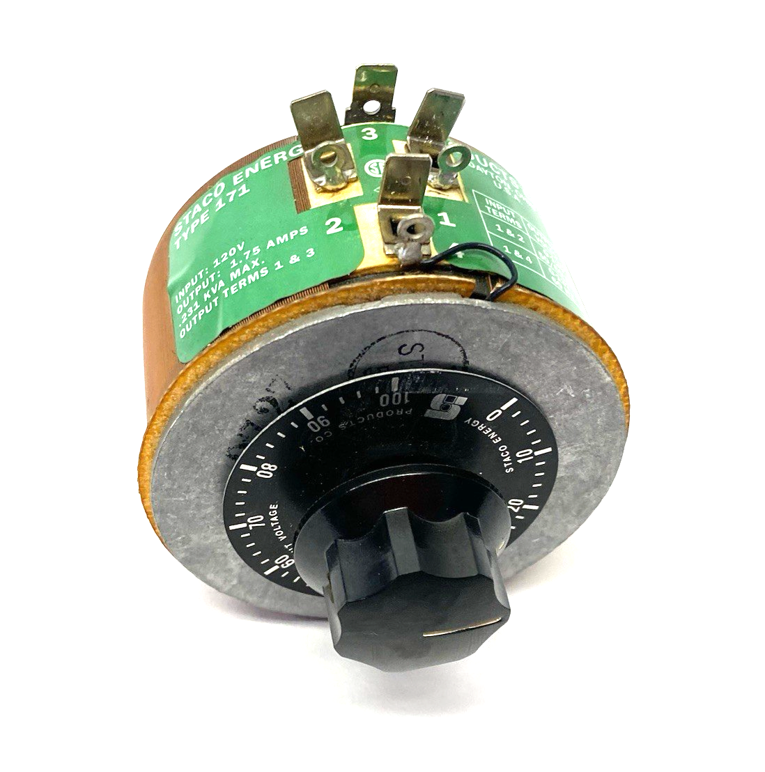 171 | Staco Energy Type Variable Control Transformer 120V Input, 1.75A Output - New – Open box - Maverick Industrial Sales