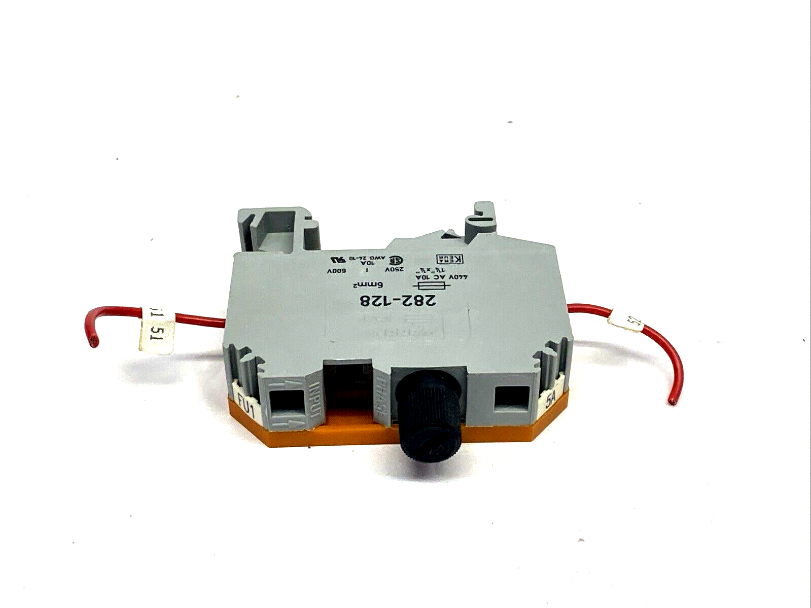 Wago 282-128 2-Conductor Fuse Terminal Block 6mm², Cage Clamp, Gray, LOT OF 4 - Maverick Industrial Sales