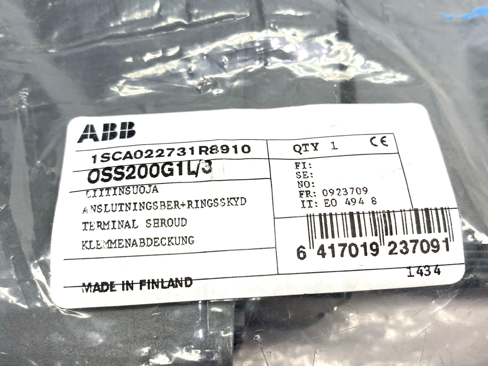 ABB OSS200G1L/3 Terminal Shroud Kit 1SCA022731R8910 LOT OF 3 - Maverick Industrial Sales