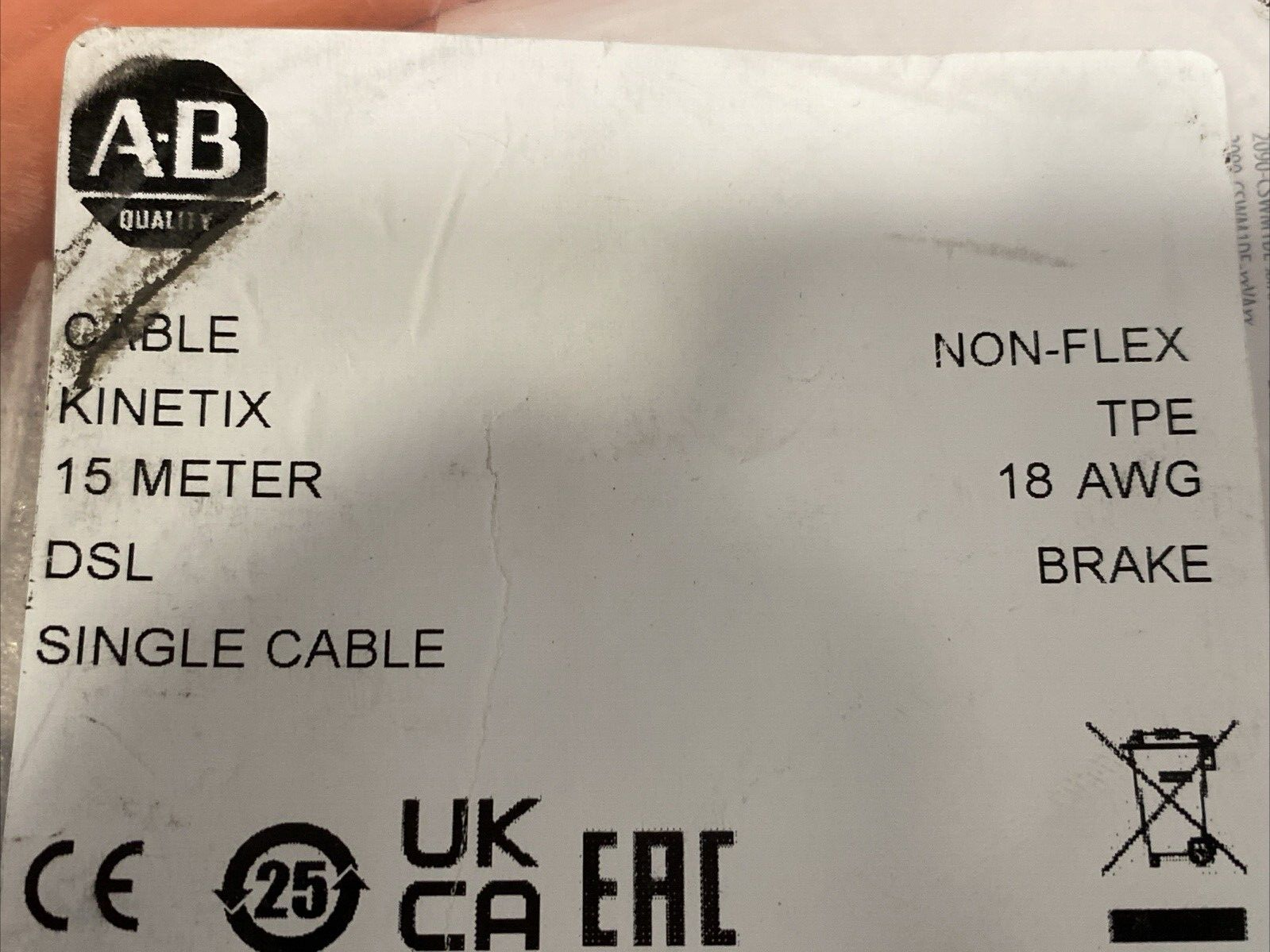 2090-CSBM1DG-18AA15 | Allen Bradley Cable Kinetix Single DSL Non-Flex TPE 18 AWG - New - Maverick Industrial Sales