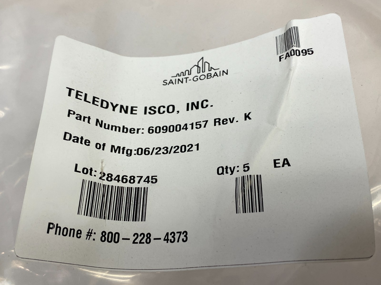 Teledyne 609004157 Silicone Rubber Replacement Pump Hose PKG OF 5 - Maverick Industrial Sales